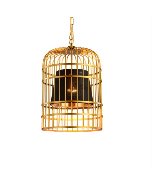 Iron birdcage pendant light, industrial style retro club restaurant, coffee shop, internet cafe, bar counter, golden decorative pendant light