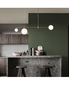 All copper restaurant pendant light, Nordic modern minimalist luxury bar counter, creative and personalized long bar magic bean dining table, dining room lighting fixtures