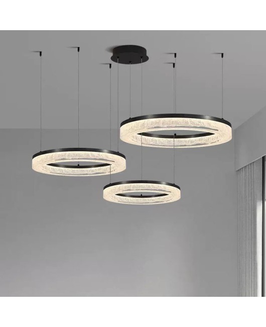Italian minimalist living room pendant light, modern minimalist high-end resin living room light, villa hall circle main light, dining room light