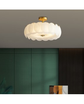 Bedroom Light Modern Simple French Internet Red LED Ceiling Light Round Glass Light Luxury Italian Master Bedroom Light