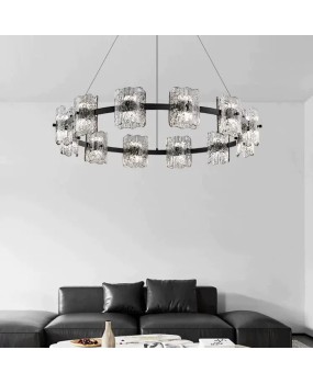 Modern minimalist living room pendant light Italian minimalist light luxury high-end atmospheric all copper resin hall main light 2024 new model