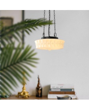 French vintage bedroom glass ceiling light, new cream style American retro master bedroom room balcony restaurant pendant light