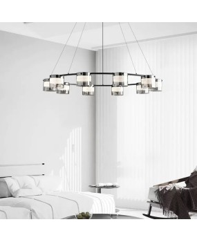 Italian minimalist living room pendant light, modern minimalist glass, high-end atmospheric glass, hall light, designer restaurant main light
