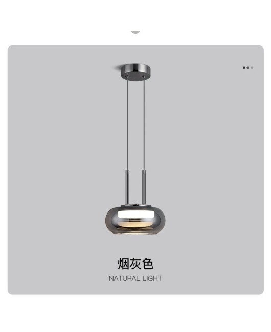 Bedroom bedside pendant light, high-end Italian minimalist light luxury creative design, background wall atmosphere, single head glass pendant light