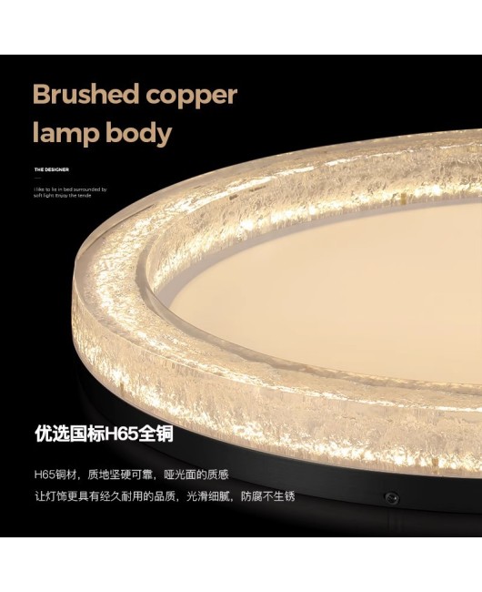 All copper living room light luxury high-end feeling ceiling light Italian minimalist living room main light modern minimalist new whole house light
