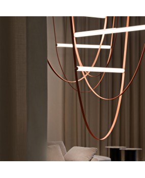 Italian designer belt pendant light, living room Xiaohongshu pendant light, loft minimalist light, villa dining room Zhongshan lighting fixtures