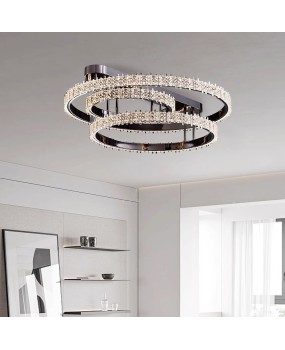 Light luxury grand living room ceiling light Italian minimalist home master bedroom light black designer new 2024 light fixture