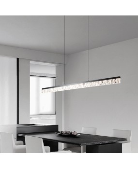 2024 aluminum restaurant pendant light, long strip, modern, simple, light luxury dining table, island table lamp, front desk, bar counter, straight light fixture