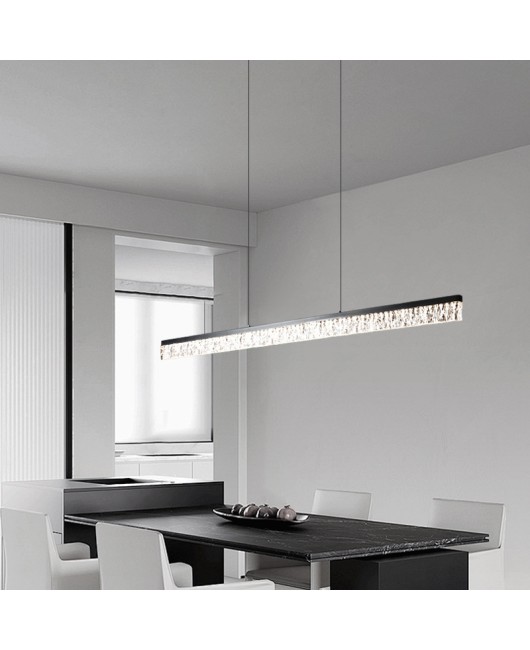 2024 aluminum restaurant pendant light, long strip, modern, simple, light luxury dining table, island table lamp, front desk, bar counter, straight light fixture