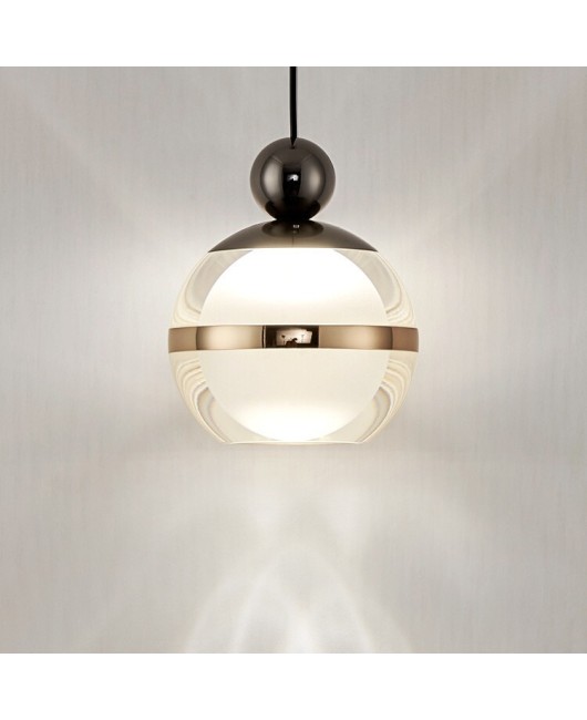 Nordic master bedroom amber single head round ball headboard pendant light, high-end modern and simple long line bar counter pendant light