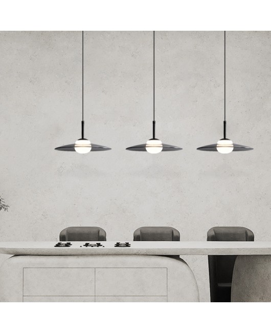 Italian minimalist all copper glass bedroom bedside pendant light, Nordic modern minimalist restaurant bar counter foyer hanging line light