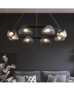 Italian designer minimalist creative living room chandelier Italian creative light luxury long bar dining room bedroom glass chandelier