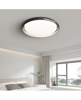 2024 minimalist chrome circular Nordic style ceiling light for bedrooms, minimalist modern master bedroom and second bedroom lighting fixtures