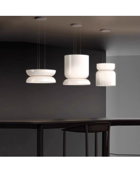 Nordic modern minimalist restaurant pendant light, internet famous designer style, white jade glass bar counter, bedroom headboard, dining room pendant light