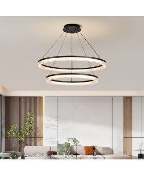 Living room pendant light, simple, modern and atmospheric. 2024 new lighting fixtures. Nordic bedroom dining room light, circular living room main light
