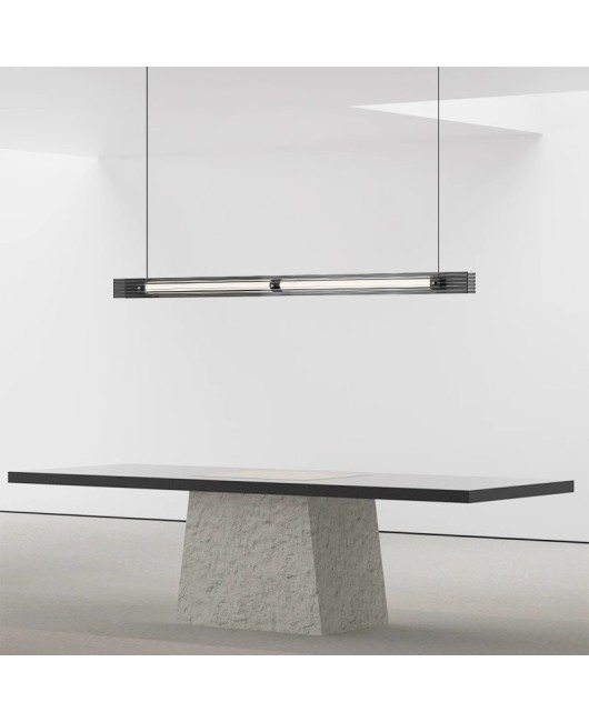 Italian minimalist modern minimalist restaurant pendant light bar Taipei European light luxury glass atmospheric light luxury style long strip lighting fixtures