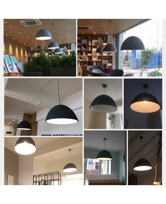 Nordic restaurant Makalong lantern minimalist designer resin semi-circular pumpkin lantern bar counter workwear living room dining table pendant light