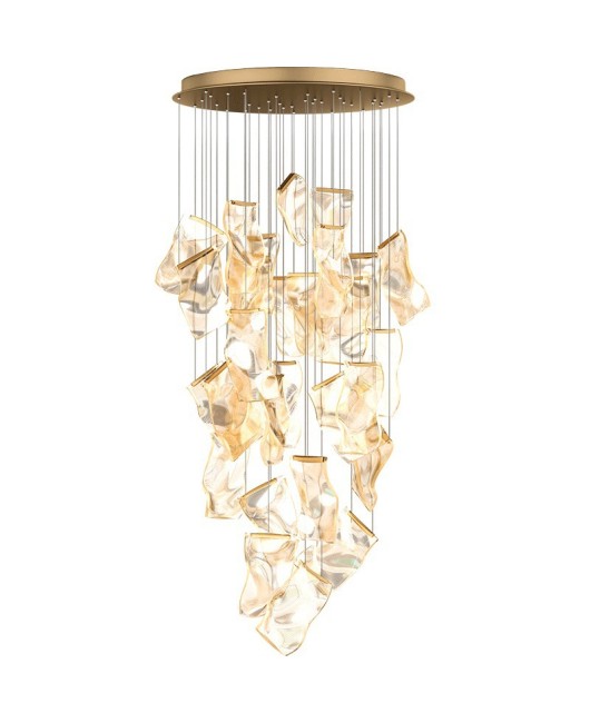 Duplex building large chandelier, postmodern minimalist light luxury living room lighting, creative Nordic lighting, staircase dining hall lighting