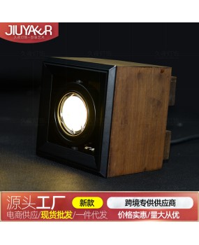 Mancoffee elm wood spotlights, surface mounted LED ceiling tube lights, clothing stores, Western restaurants, bars, internet cafes, wooden box spotlights