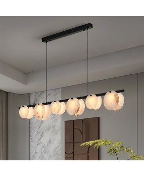 Full copper marble restaurant pendant lamp designer model room modern simple and atmospheric Nordic bar counter study tea room lighting fixtures