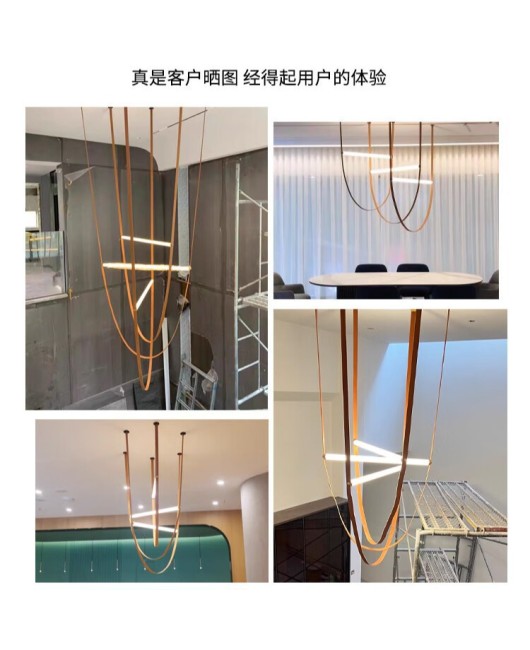 Italian designer belt pendant light, living room Xiaohongshu pendant light, loft minimalist light, villa dining room Zhongshan lighting fixtures