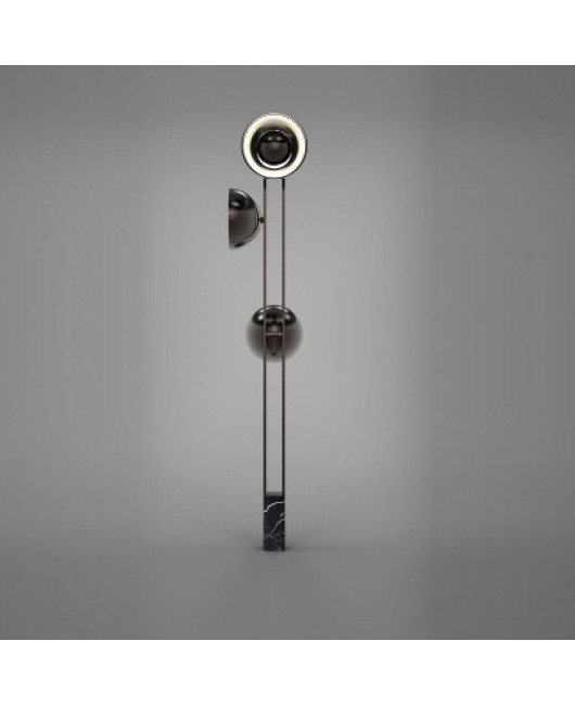 Designer's new living room model room floor lamp Nordic three head marble bedroom headboard study vertical lamp