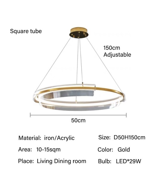 Living room pendant lamp designer circular LED light luxury internet famous restaurant atmospheric simple post-modern bedroom pendant lamp