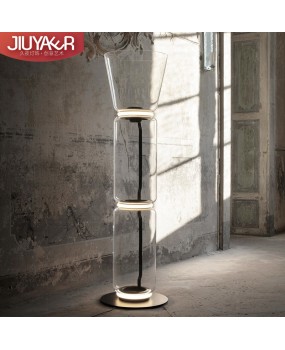 LOFT Retro Art Light Luxury Model House Decoration Living Room Glass Designer Exhibition Hall Villa Bamboo Knot Floor Lighting