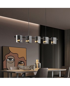 Italian minimalist restaurant pendant light, modern minimalist dining table light, designer style light luxury island pendant light, long bar desk lamp