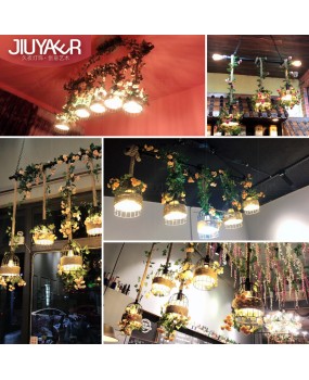 Industrial style creative hemp rope lamp music restaurant bar counter shop clothing milk tea shop internet celebrity decoration plant pendant light