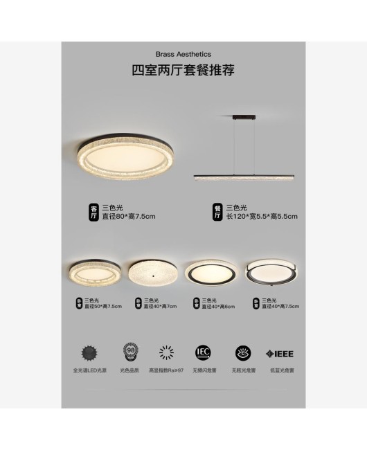 All copper living room light luxury high-end feeling ceiling light Italian minimalist living room main light modern minimalist new whole house light