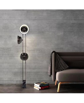 Designer's new living room model room floor lamp Nordic three head marble bedroom headboard study vertical lamp