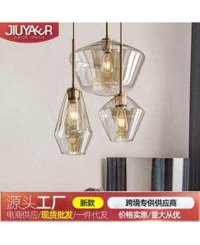Nordic Instagram influencer, light luxury glass small hanging lamp, industrial trend, modern coffee, Western restaurant, bar counter lamp