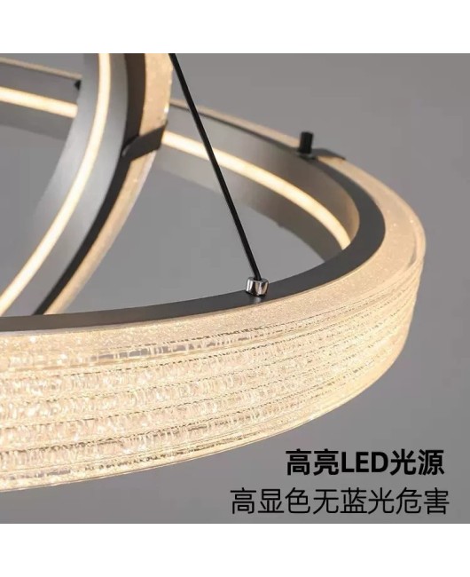 New Italian style light luxury living room pendant light, modern and simple circular master bedroom, study room, duplex building, high-end design light in the lobby