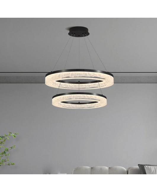 Italian minimalist living room pendant light, modern minimalist high-end resin living room light, villa hall circle main light, dining room light