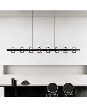 Italian Modern Minimalist Personalized Fashion Restaurant Bar Creative Designer Black Full Copper Long Term Dining Pendant Light