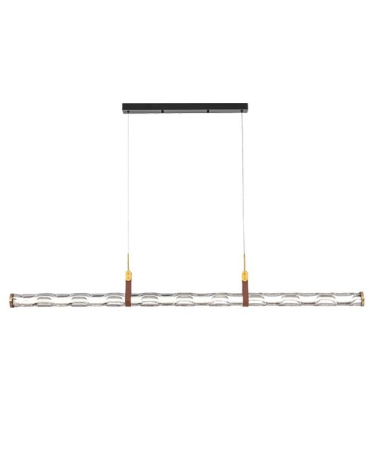 Italian minimalist restaurant water patterned glass pendant light, modern minimalist personality art, long strip creative bar counter exhibition hall pendant light