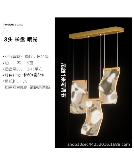 Duplex building large chandelier, postmodern minimalist light luxury living room lighting, creative Nordic lighting, staircase dining hall lighting