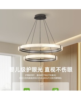 New Italian style light luxury living room pendant light, modern and simple circular master bedroom, study room, duplex building, high-end design light in the lobby