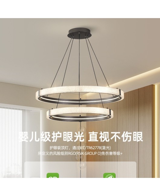 New Italian style light luxury living room pendant light, modern and simple circular master bedroom, study room, duplex building, high-end design light in the lobby