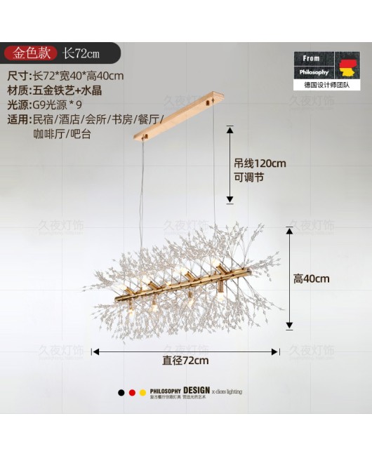 Dandelion pendant light creative coffee shop lighting clothing store internet cafe crystal pendant light bar counter internet famous Western restaurant lighting