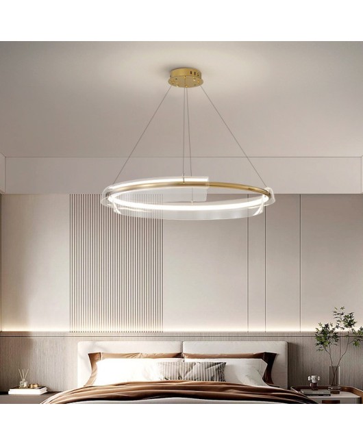 Postmodern light luxury living room LED ring pendant light Nordic minimalist internet famous atmospheric restaurant designer bedroom pendant light