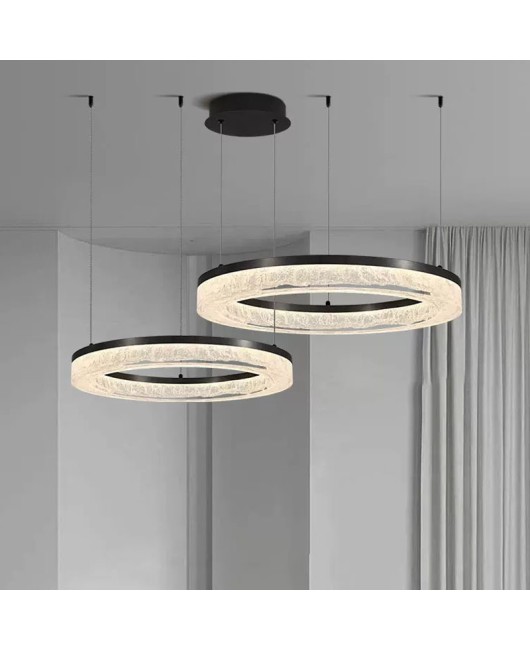 Italian minimalist living room pendant light, modern minimalist high-end resin living room light, villa hall circle main light, dining room light