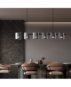 Italian minimalist restaurant pendant light, modern minimalist dining table light, designer style light luxury island pendant light, long bar desk lamp