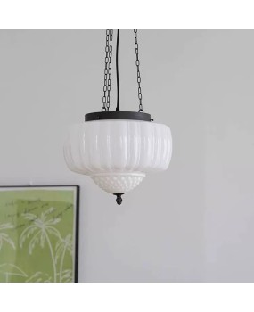 Glass cream style bedroom pendant light, French retro Shanghai style old Western style study, hallway restaurant, bar counter, entrance light