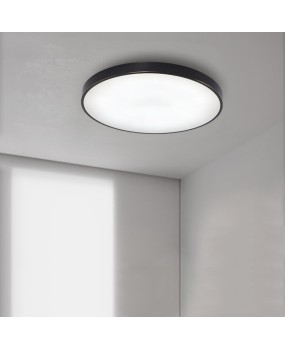 Master bedroom LED ceiling light, luxurious all copper black Italian minimalist ultra-thin circular room balcony study light