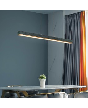 Full copper restaurant, one character marble pendant light, high-end light luxury dining table, island lighting, Nordic designer, long pendant light