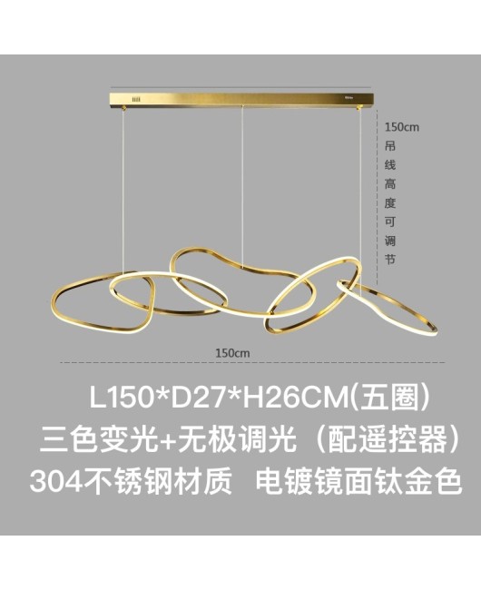 Postmodern minimalist restaurant lights, bar counter, front desk, hotel model room, villa designer, circular ring, light luxury, creative pendant light