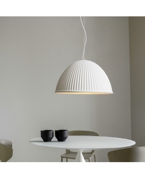 Nordic restaurant Makalong lantern minimalist designer resin semi-circular pumpkin lantern bar counter workwear living room dining table pendant light