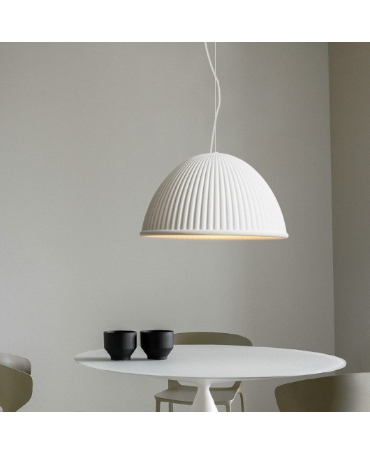 Nordic restaurant Makalong lantern minimalist designer resin semi-circular pumpkin lantern bar counter workwear living room dining table pendant light